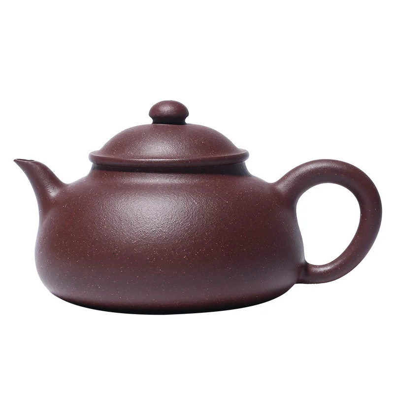 

Dark-red Enameled Pottery Teapot Yixing Raw Ore In Trough Green Teapot Pure Manual Famous Jade Hat Small Milliliter Kettle Tea