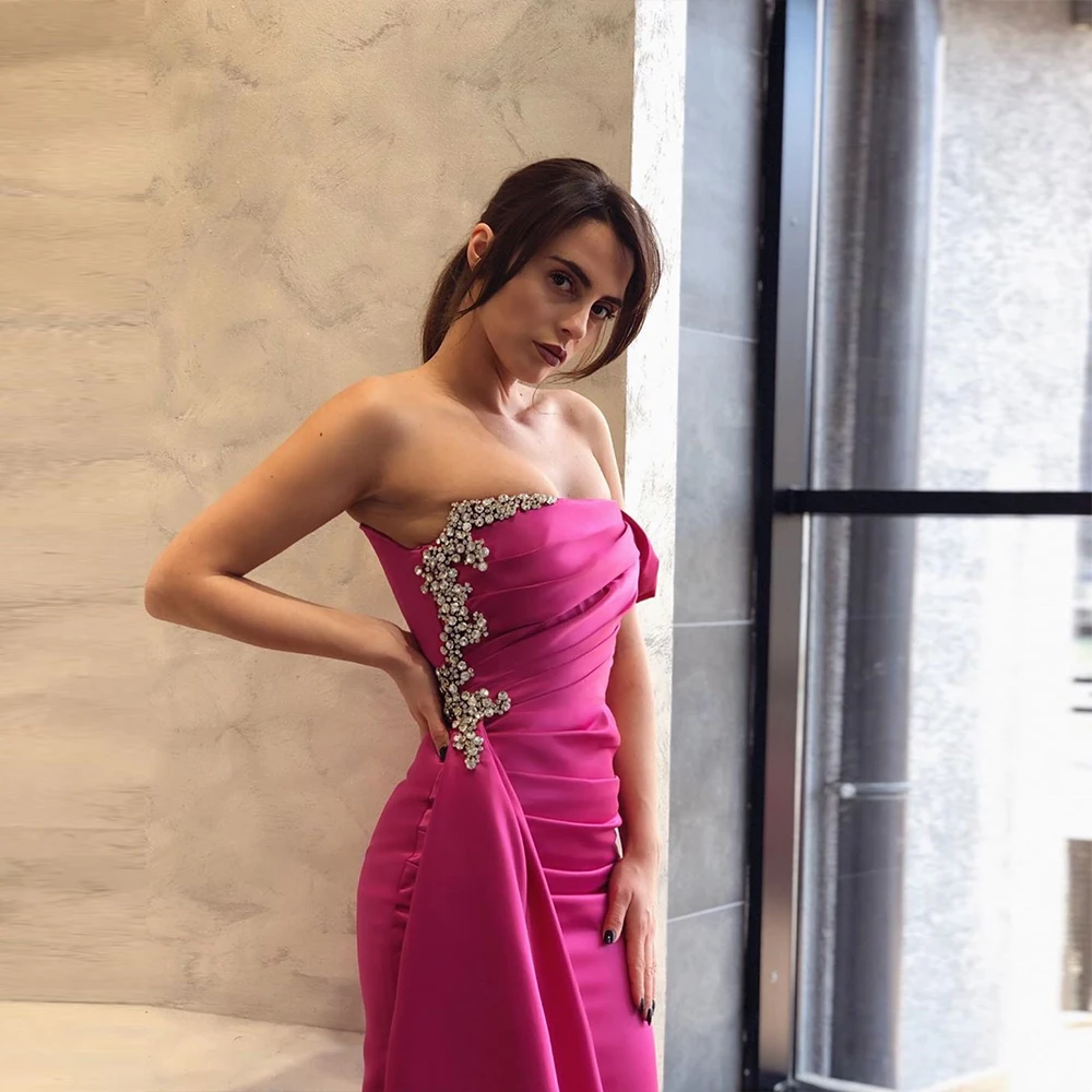 Bbonlinedress вечерние платья русалки 2020 Длинные без бретелек с кристаллами и бисером