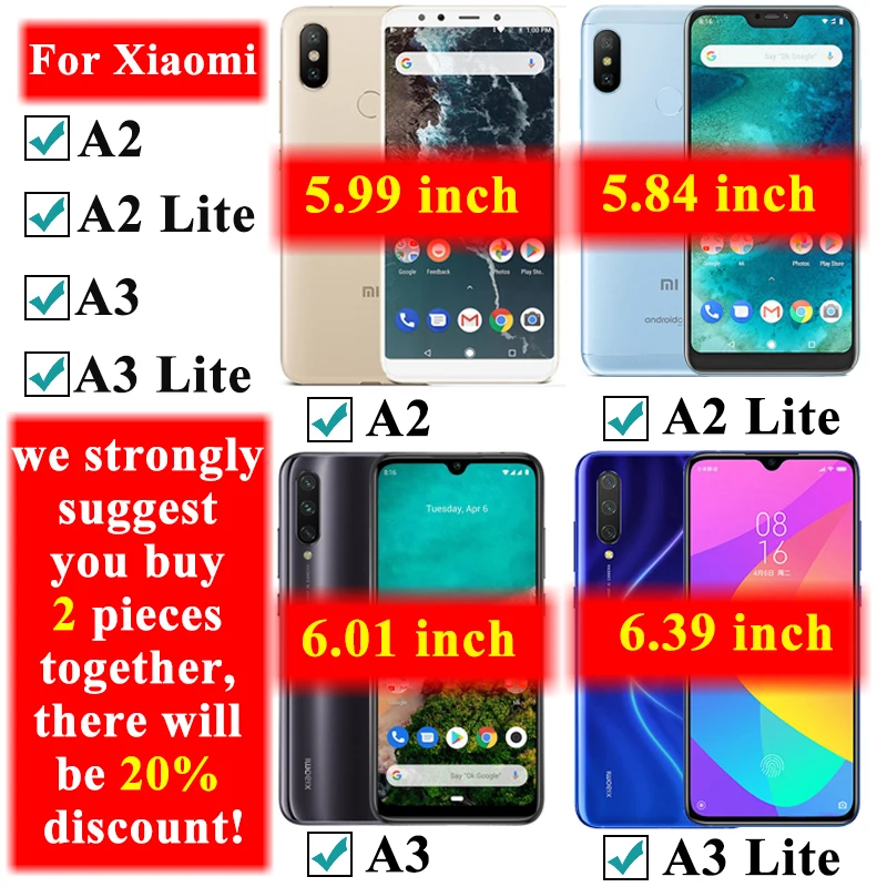 Закаленное стекло для Xiaomi mi A2 Lite защита экрана a2 Xia A3 светильник Xao My A2lite Xio Ksio a3