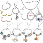 Подходит к оригиналу, соответственные Европейской Пандоре обаятельные браслеты серебро Цвет база Серебряная цепочка с подвеской в виде кольца для женщин браслет круг бусина-подвеска 