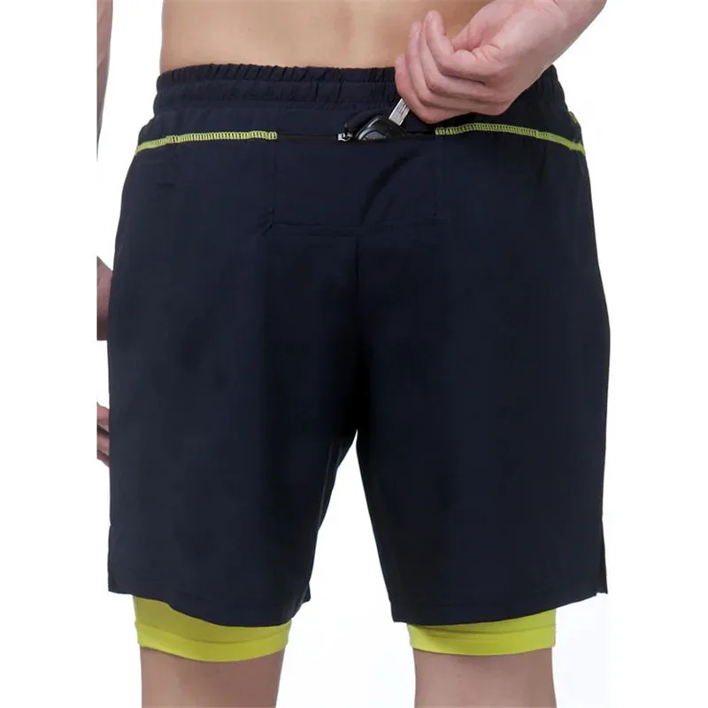 

Summer Mens Sports Fitness Shorts Outdoor Running Shorts Jogging Shorts Gym Fitness Bodybuilding Mens Shorts 2 in1 Double Shorts