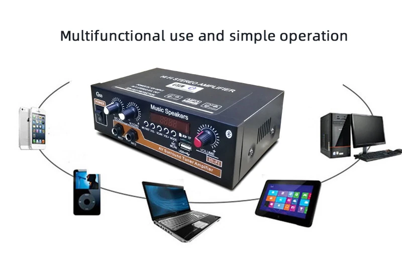 2021 G50 Bluetooth-совместимый 5.0 усилитель мощности цифровой домашний HiFi сабвуфер
