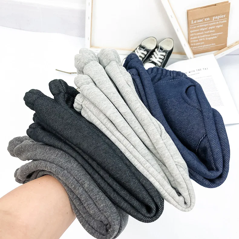 Детские штаны для мальчиков и девочек Сезон осень Теплые хлопковые плотные