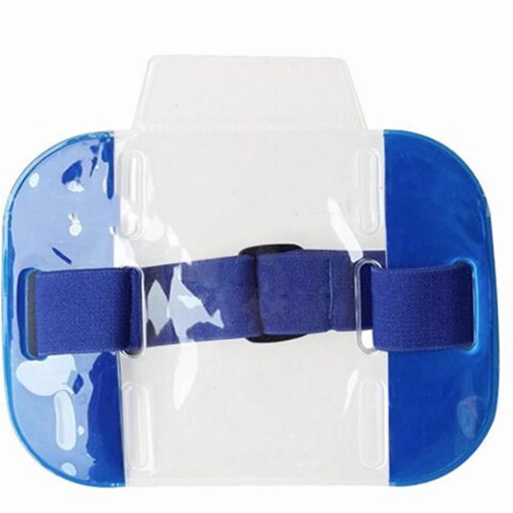 

PVC Card Sleeve ID Badge Holder Elastic Arm Band Card Holder Photo Credit Card Case Transparent Adjustable Strap Card Holder