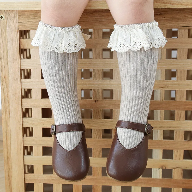 

Newborn Baby Girls Ruffles Knee-high Socks Fashion Solid Color Stocking for Kids Toddler Baby Girls 0-8Y