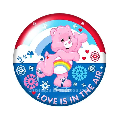 DB1147-10 Прекрасный Care Bears стильная футболка с изображением персонажей видеоигр 18 мм кнопки 10 шт, смешанные цвета, круглый стеклянный кабошон стиль для украшение с защелкой - Окраска металла: DB1147-10
