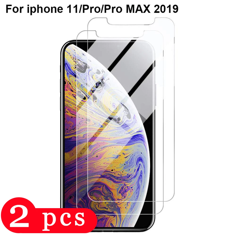 2 шт. 9H для iPhone 7 8 plus 11 pro max x xr xs Защитная пленка экрана из закаленного стекла