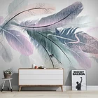 Обои на заказ скандинавские 3D Абстрактные цветные перья настенная живопись Гостиная ТВ диван спальня Искусство домашний Декор 3D наклейки