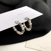 trendy jewelry earrings simulated pearl metal beads jewelry vintage statement earrings for girls women gifts 2020 new design