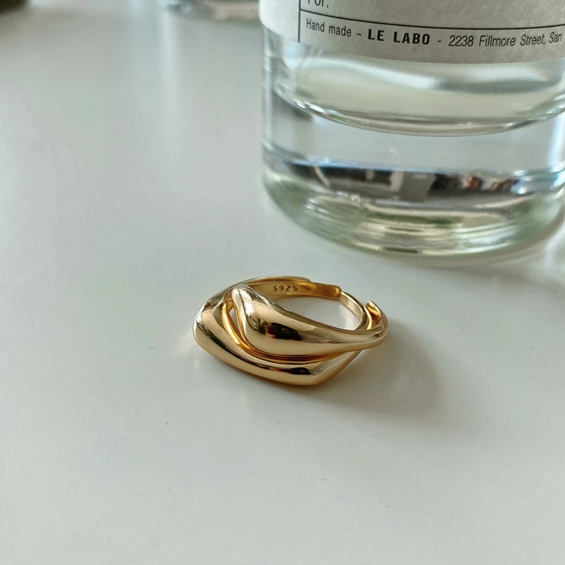 Женское комбинированное кольцо Silvology элегантные минималистичные Колечки с