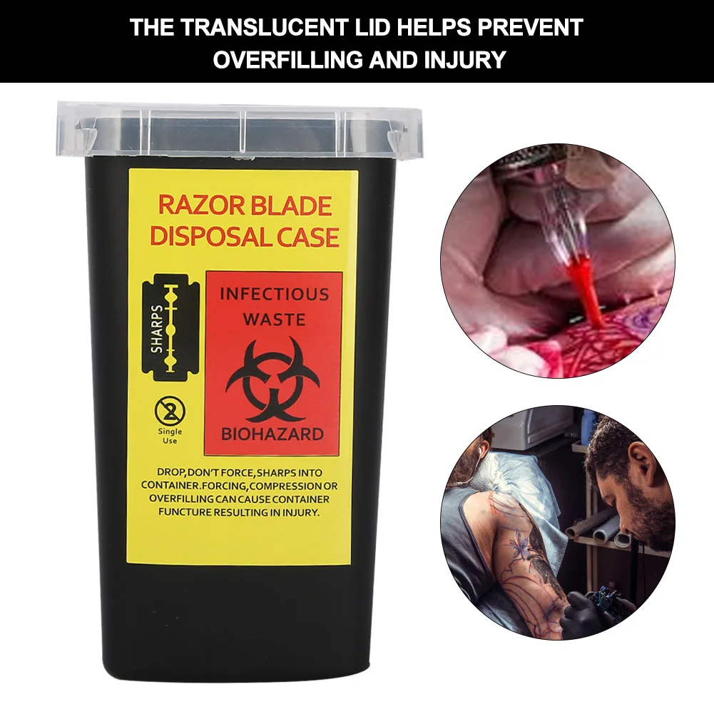 

Disposable Blade Tattoo Needle Sharps Container Collector Waste Sharps Needle Collection Barrel Tattoo Needle Mouth Storage Box