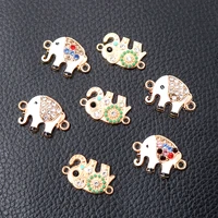 8pcslot enamel elephant connector charm metal pendants diy necklaces bracelets jewelry handicraft accessories
