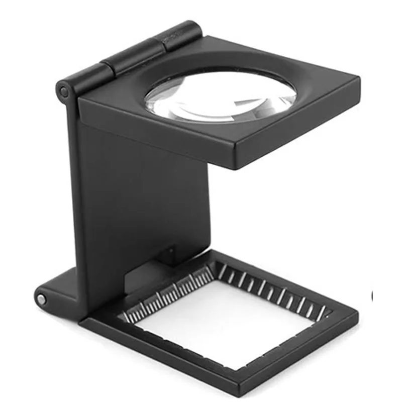 

10X 28mm Mini Three-Folding Magnifier Zinc Alloy Magnifier Magnifying Glass with Scale for Textile Optical Jewelry Tool,Pack of