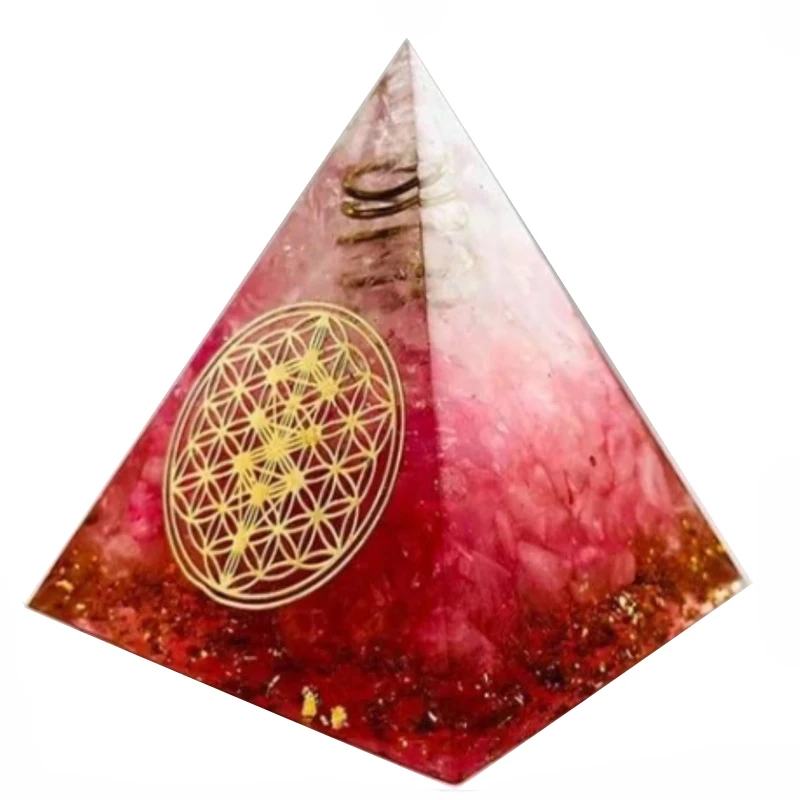 

9cm Orgonite Pyramid Amethyst Crystal Sphere With Tree of Cabala Natural Cristal Stone Energy Healing Reiki Chakra Multiplier