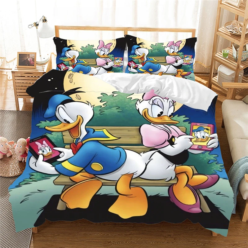 

Disney Children Kids Bedding Set Children Girl Duvet Cover Comforter Bedding Sets 100% Polyester Daisy Donald Duck Queen Size