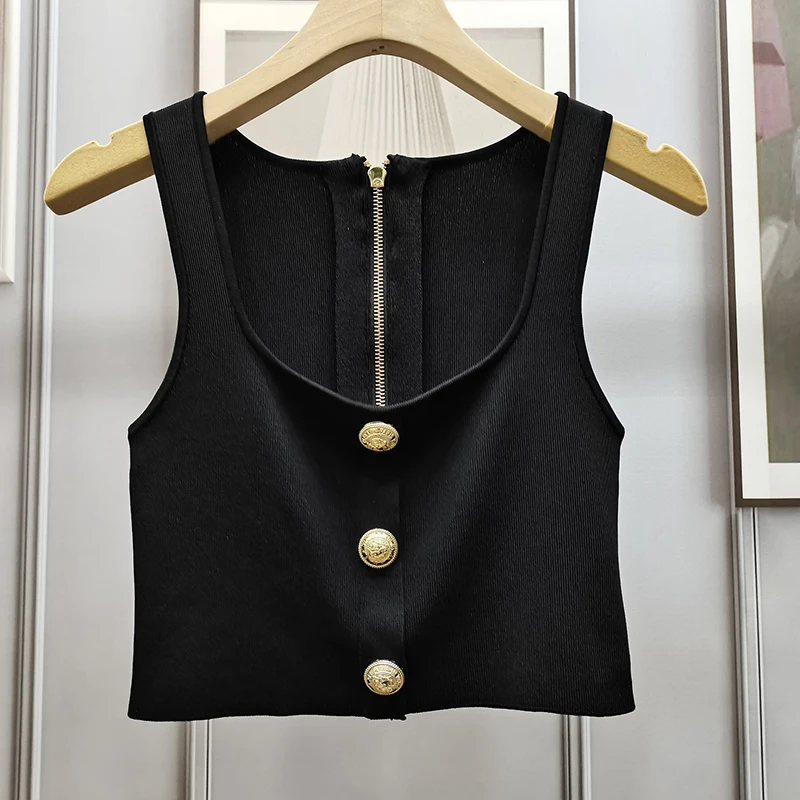 

2021 Summer Sweater Women Knitted Pullover Sweater Sleeveless Slim Jumper Soft Pull Femme