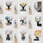 Скандинавская Геометрическая подвесная полузанавеска с рисунком оленя для спальни