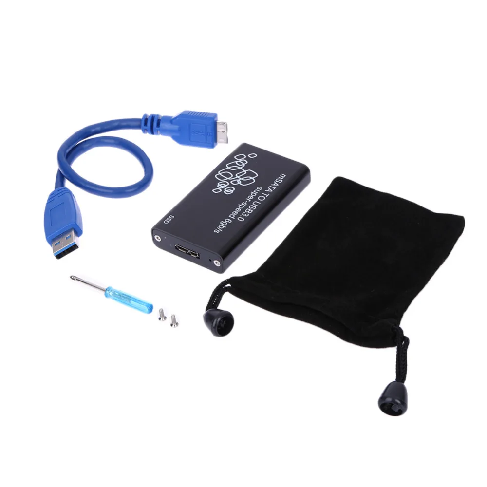 Корпус для жесткого диска mSATA к USB 3 0 SSD внешний корпус HDD Mini чехол msata ssd с кабелем
