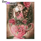 Ever Moment, алмазная картина для девочек, розовая картина 5D, сделай сам, полностью квадратная смола, дрель для дома, предметы для дома и украшения, комплекты S2F2658