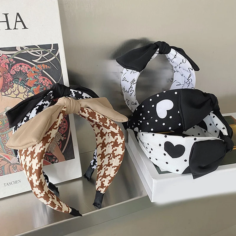 Fashion Big Bow Knot Head Hoop Women Letter Headband Girls Wide Female Hair Hoop Hair Accessories Hairband Headwear Accessories