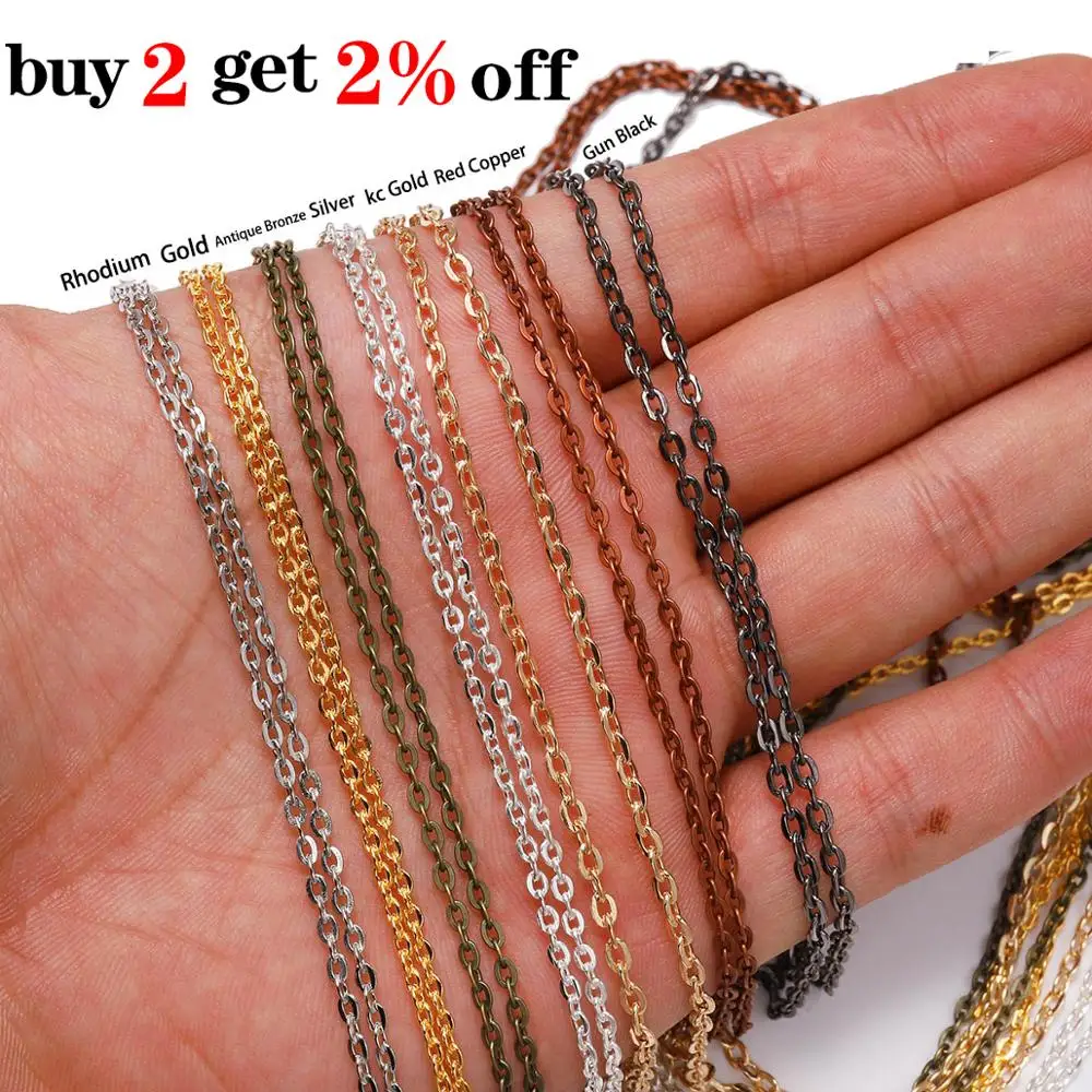 Цепочки для ожерелья 5 м/лот 2*3 мм черного/бронзового цвета латунные цепочки