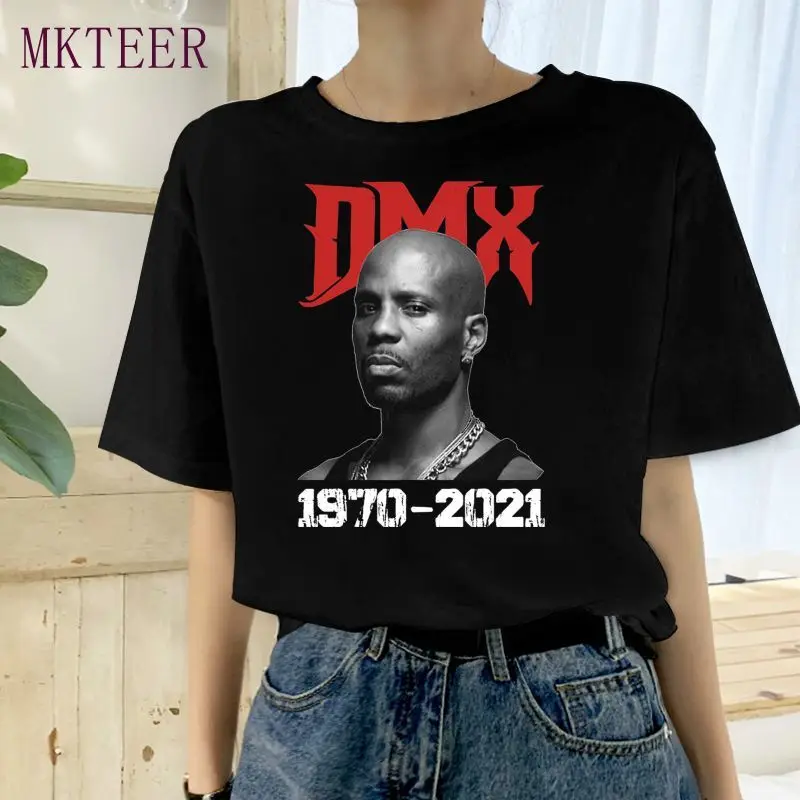 

RIP DMX Rap Legend Hip Hop Tops Tees Printed Casual High Quality Short Sleeve Summer Tops for Women 2021 Graphic Tees Female 90s