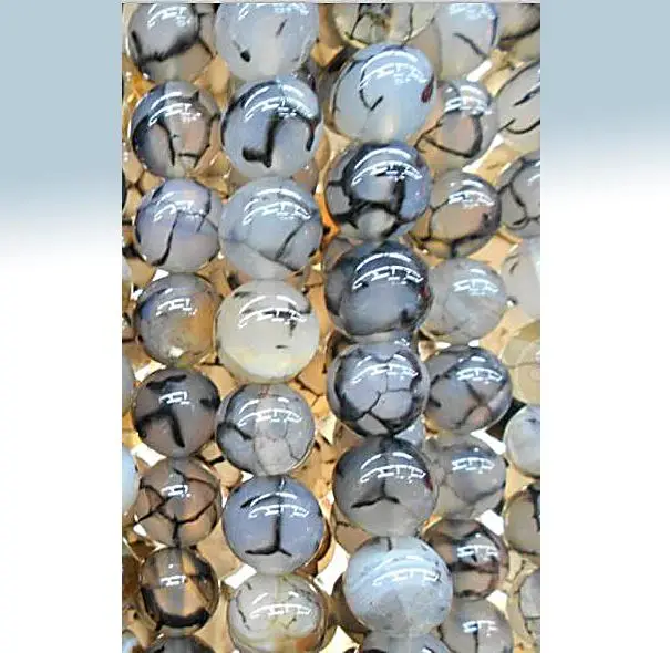 Бесплатная доставка 15 &quotиз натуральных камней черного Dragon Vein круглые бусины на