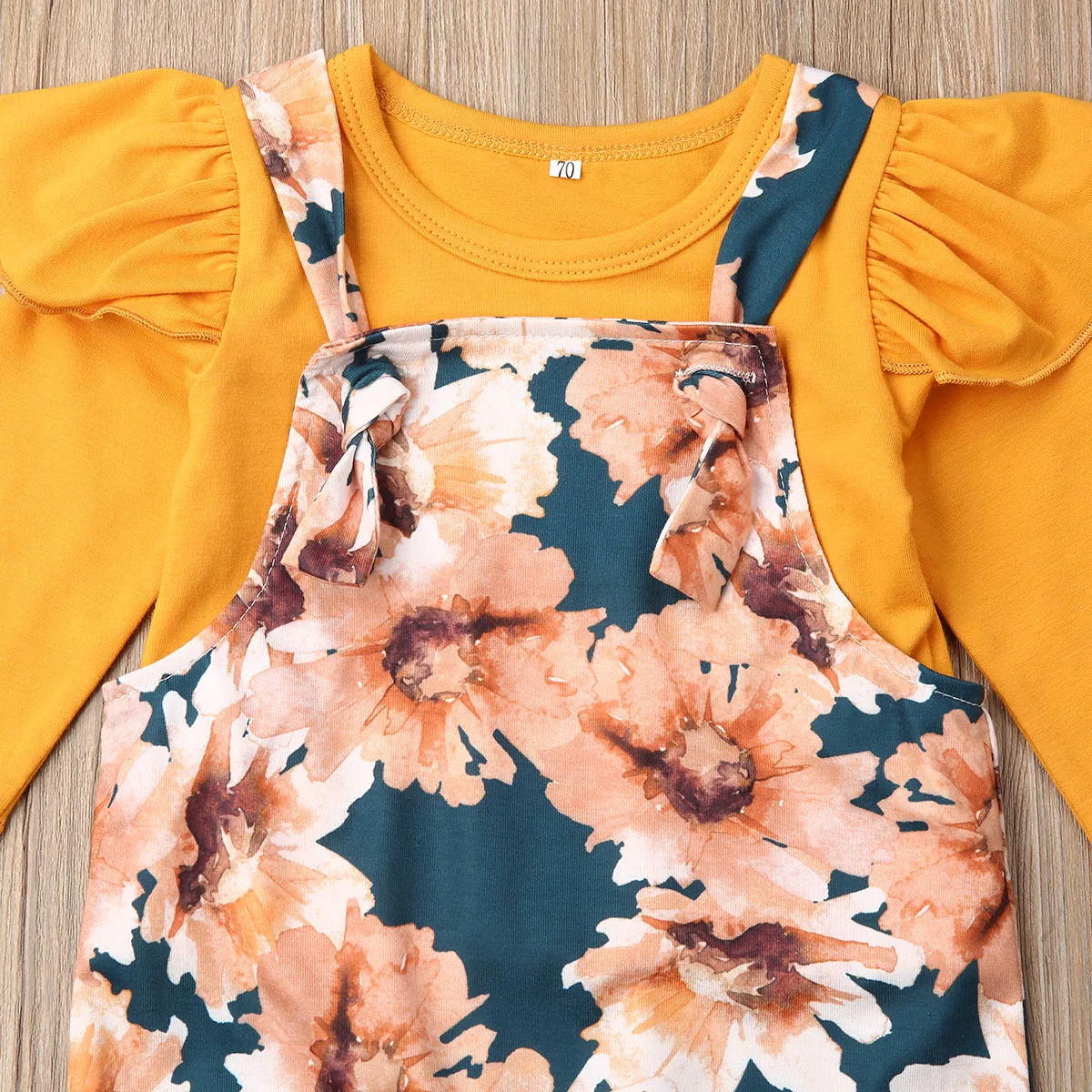 Новый брендовый Детский комплект для маленьких девочек сезон зима Цветочный