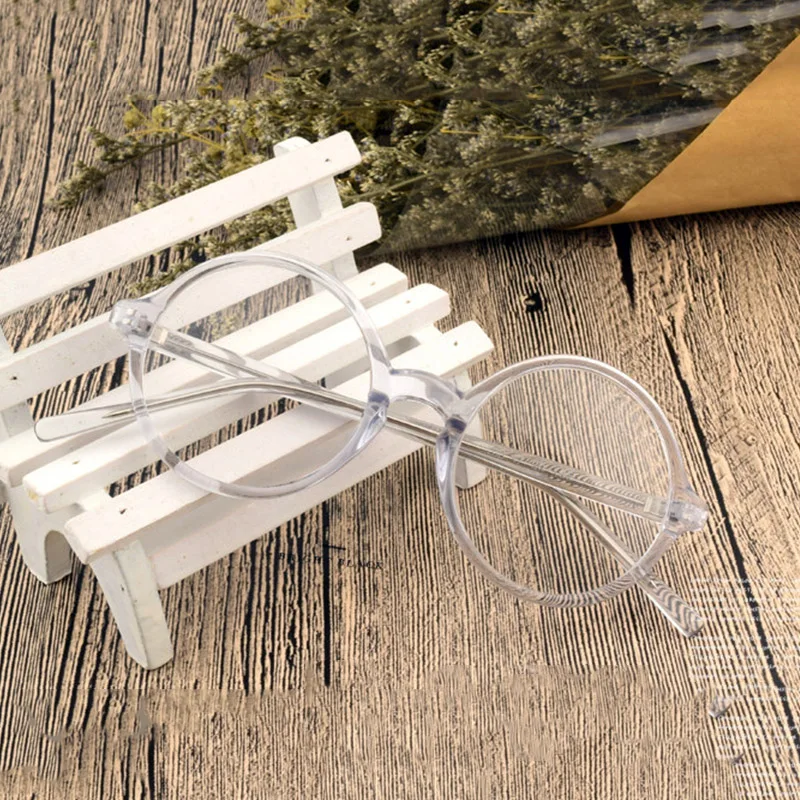 Прозрачные круглые очки прозрачные белые большого размера для мужчин по рецепту