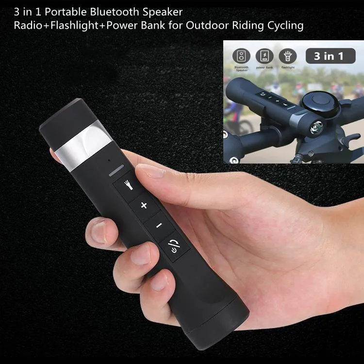 Портативный велосипедный Bluetooth динамик внешний аккумулятор фонарик стерео