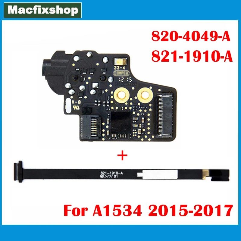 

Original A1534 Audio Jack Board w Flex Cable 821-1910-A For MacBook Retina 12" A1534 Headphone Jack 2015 2016 2017 820-4049-A