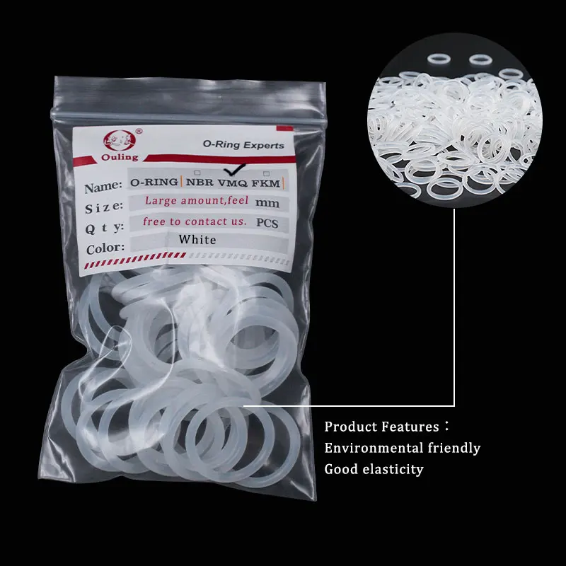 Белое Силиконовое кольцо силиконовое/VMQ уплотнительное толщиной 2 4 мм