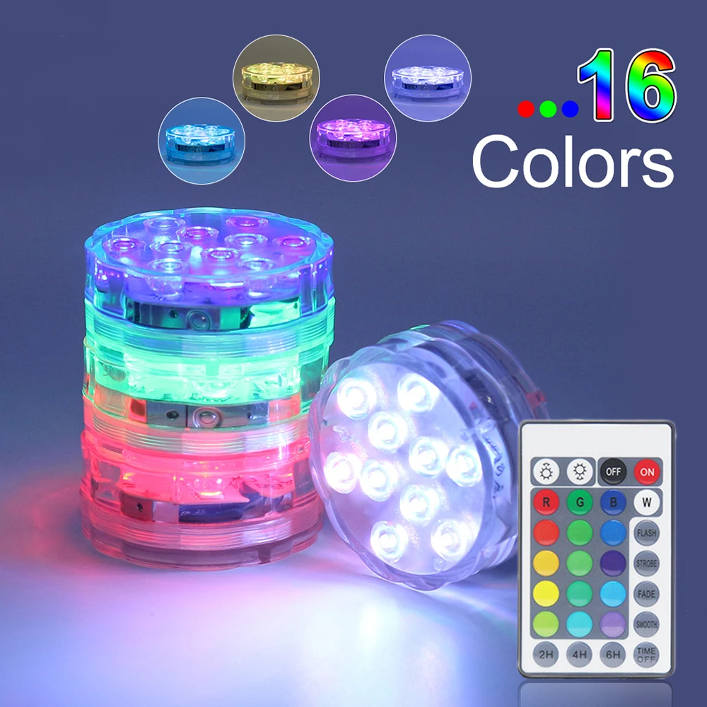 Погружной светодиодный светильник RGB с дистанционным управлением для подводного