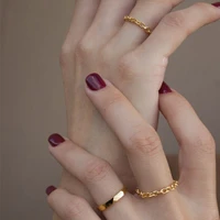 punk chain rings for women girl couple fashion irregular finger thin rings gift 2021 female jewelry party black blue gold silver