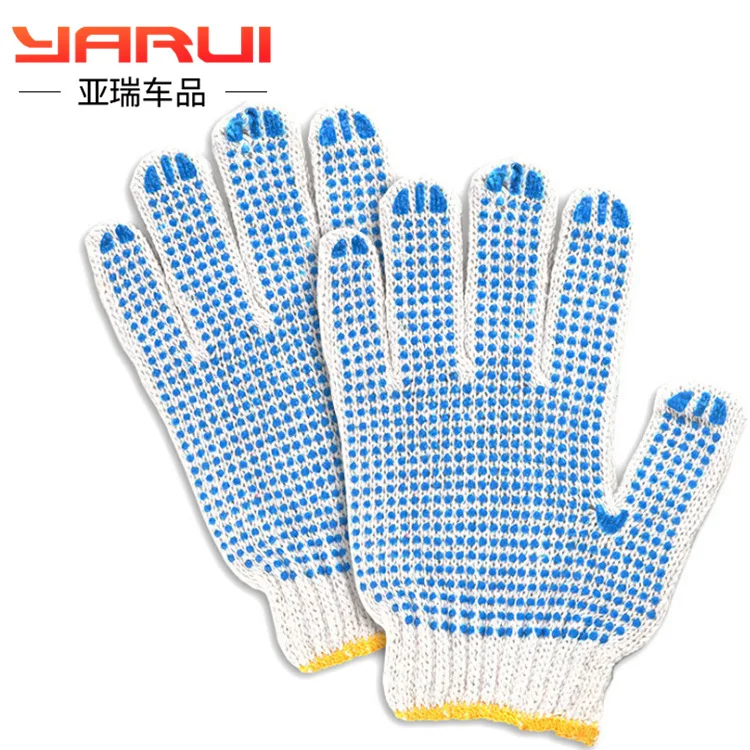 Пятнистые хлопковые перчатки защитная Рабочая линия погружная резина