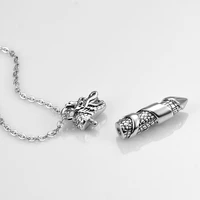 dropship dragon sword bullet shape canister capsule memorial keepsake pendant cremation ash urn necklace jewelry for men