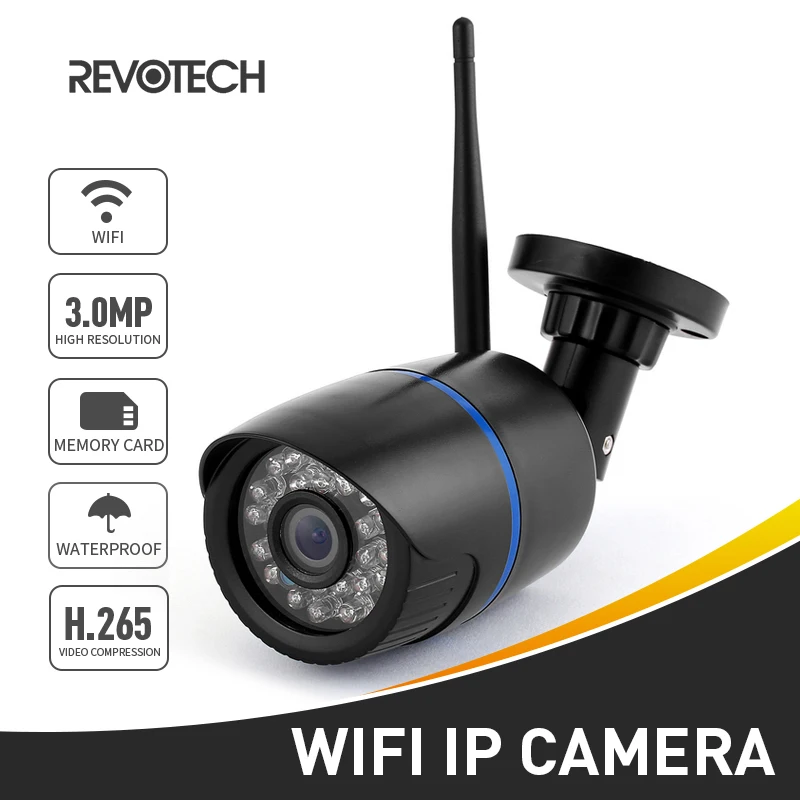 IP камера видеонаблюдения H.265 Wi Fi 3 Мп/1080P 24 светодиода ночное видение|Камеры