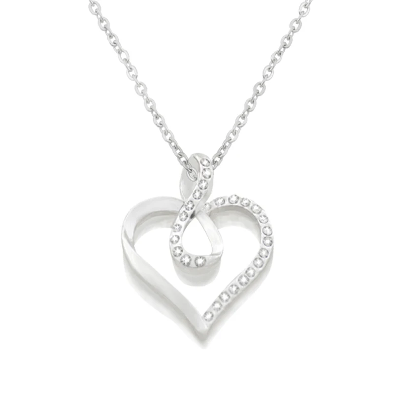 Женская цепочка с подвеской в виде сердца кристаллами | Украшения и аксессуары
