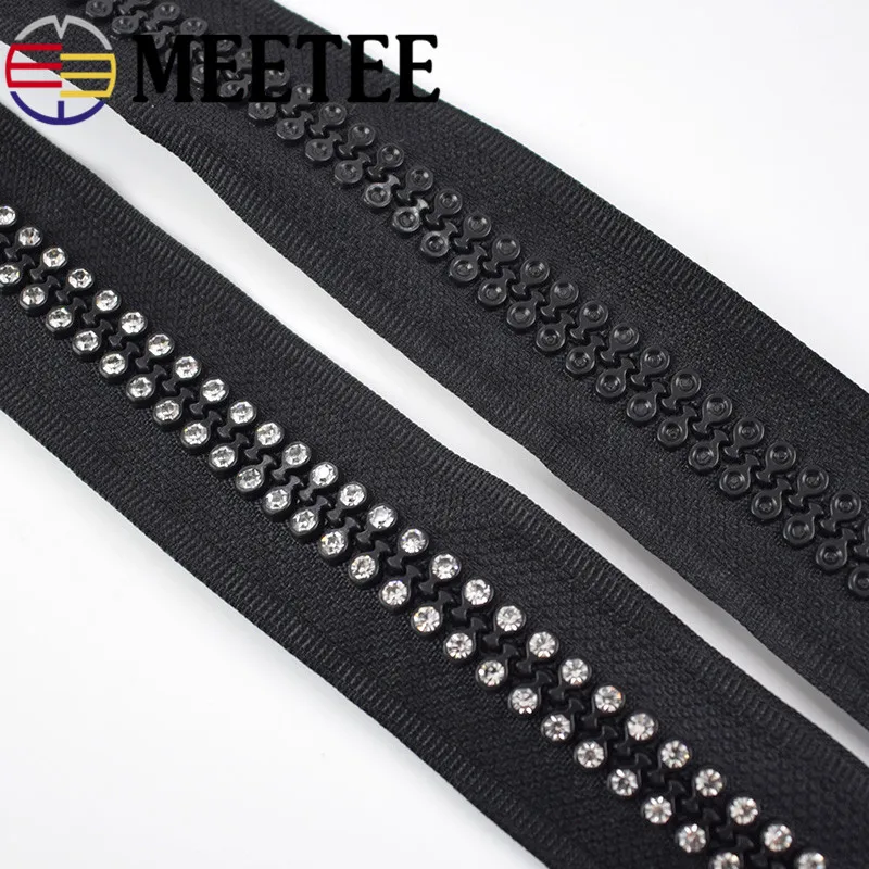 2 шт. Meetee 10 #60/70/80 см одинарный двойной слайдер молния из смолы с открытым концом