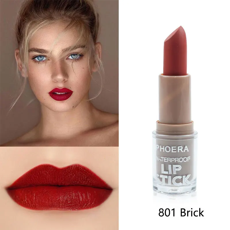 Матовая жидкая помада PHOERA для макияжа сексуальная водостойкая темно красная губ