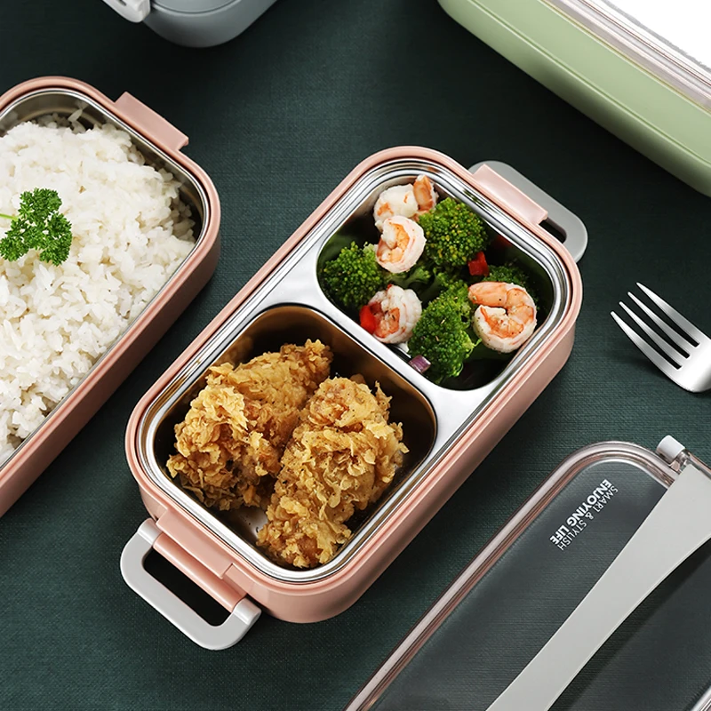 Ланч бокс из нержавеющей стали 304 для взрослых и детей Bento коробка еды BPA Free
