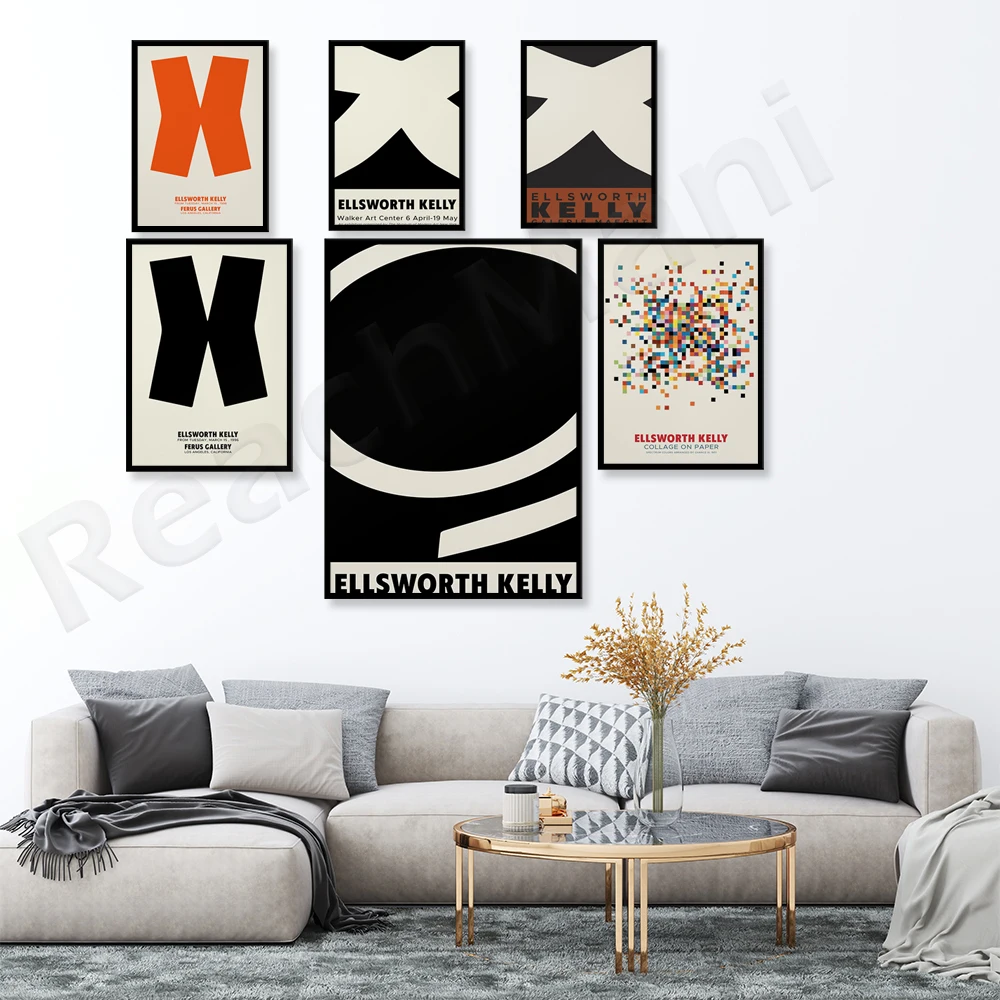 

Ellsworth Kelly minimalist art, advanced posters, Walker Art Center, geometric posters, New York Museum of Modern Art, wall art,