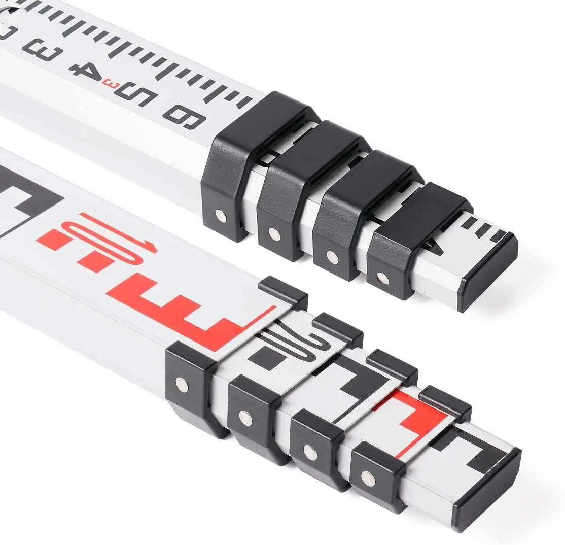 

Huepar GR5 16-Foot Level ruler,5 Sections Telescopic with Bubble Level,Waterproof Aluminium Grade Rod