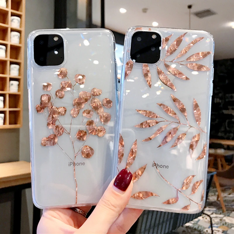 SUYACS Гальванизированный чехол для телефона с золотым листом iPhone 2 Mini 11 Pro Max XR XS X 7 8