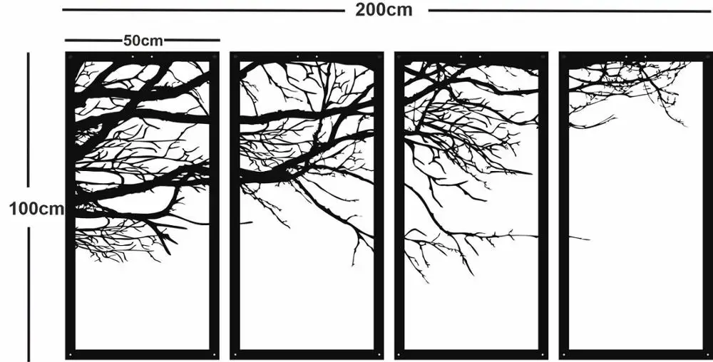 

Tree of Life 4 Pieces Metal Wall Art, Metal Tree Wall Art, Tree Sign, Metal Wall Decor, Interior Decoration, 4 Panels