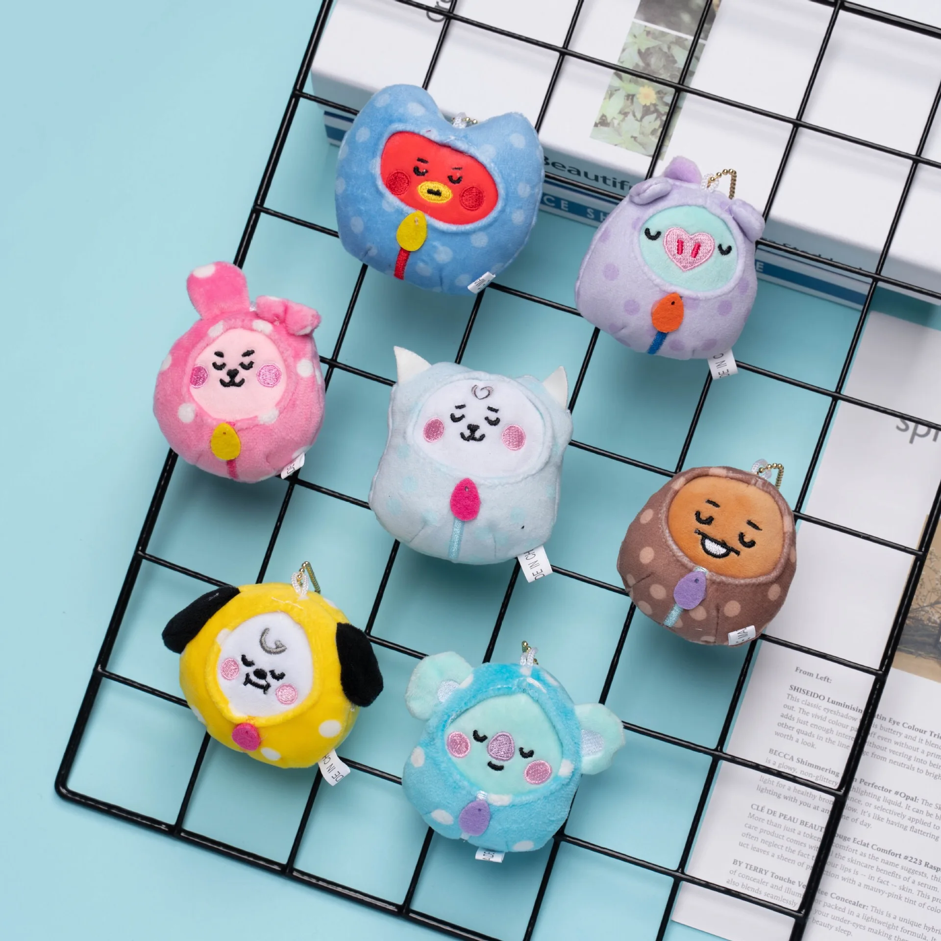 

7 pieces HQBTSC Bangtan Boys Groups Keychain cute doll pendant pendant key ring toy doll