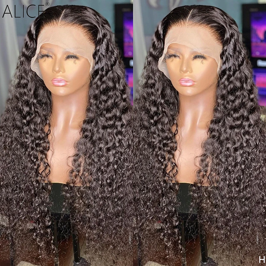 Алиса Кудрявые 13×6 Т-часть Пряди из Натуральных Волос на шнурке с Плотностью 150%, Замыкание на Верхней Части Головы с Детскими Не-реми.