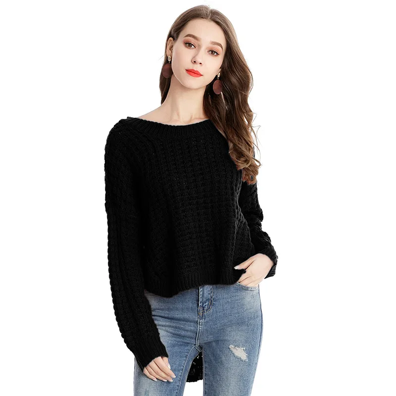 2019 осень и зима женские вязание свитера пуловер стандартная женская одежда