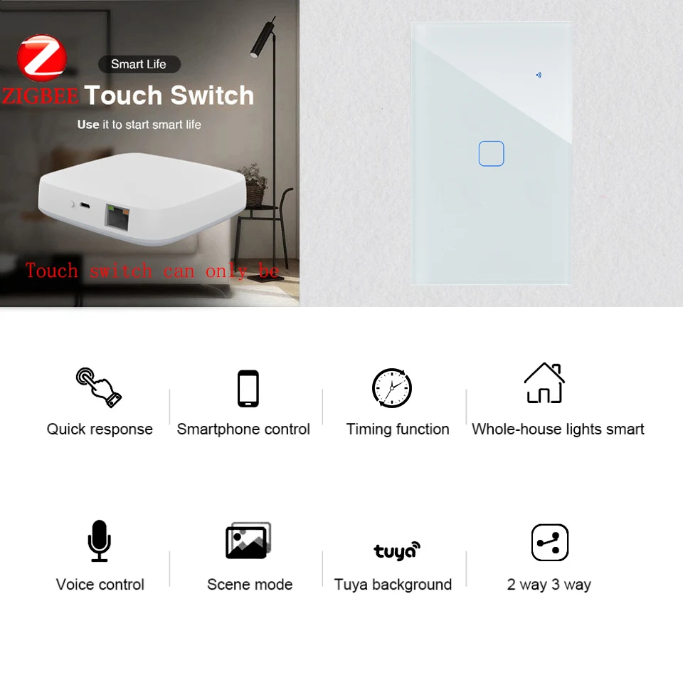 Настенный выключатель света TUYA Wi-Fi Zigbee беспроводной пульт дистанционного