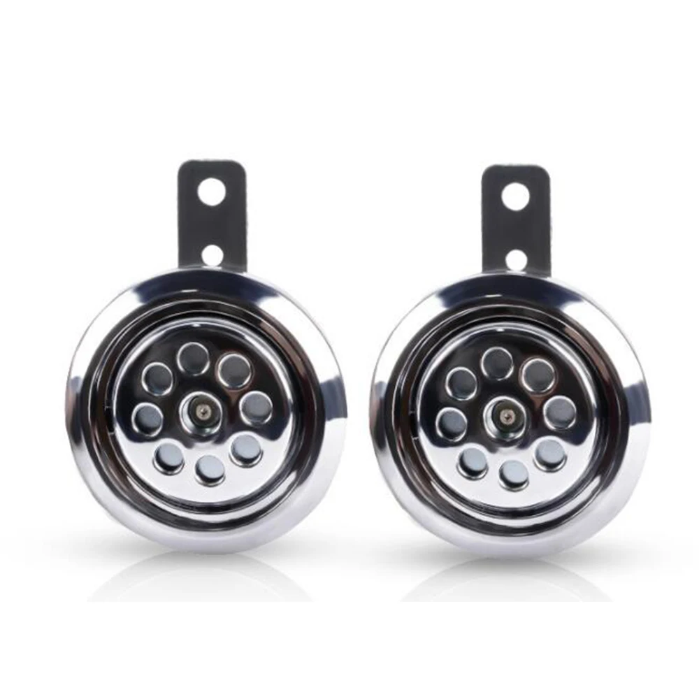 Пара Рожков 12 в 105 дБ для мотоцикла нержавеющая сталь 8 круглых отверстий клаксон